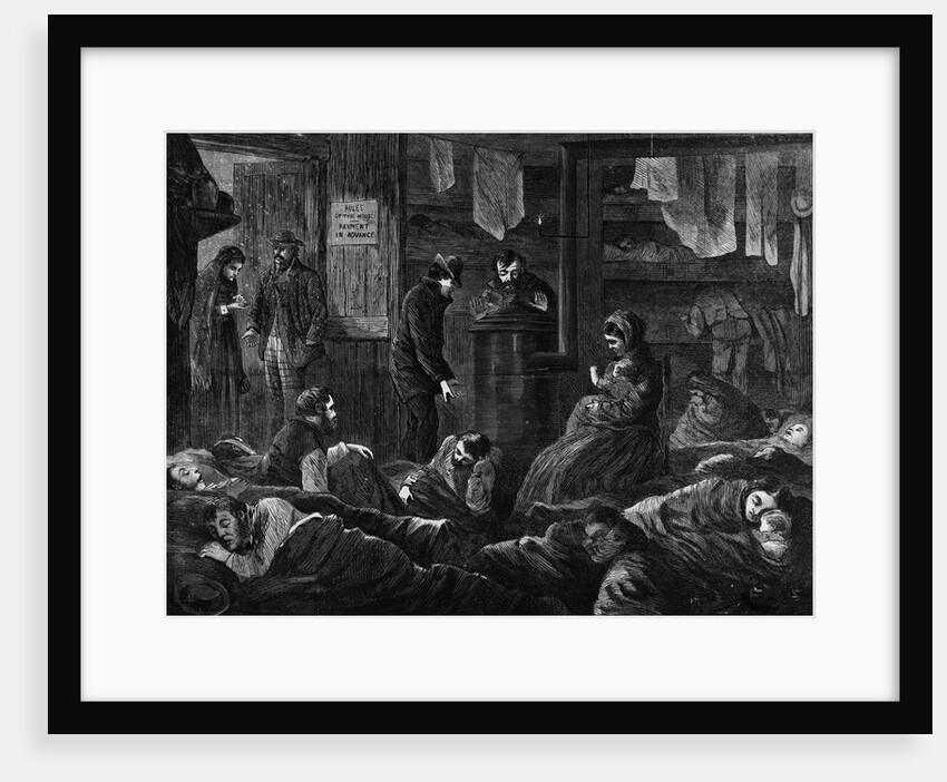 Woodcut of New York Slums: Underground Dwelling by Paul Frenzeny