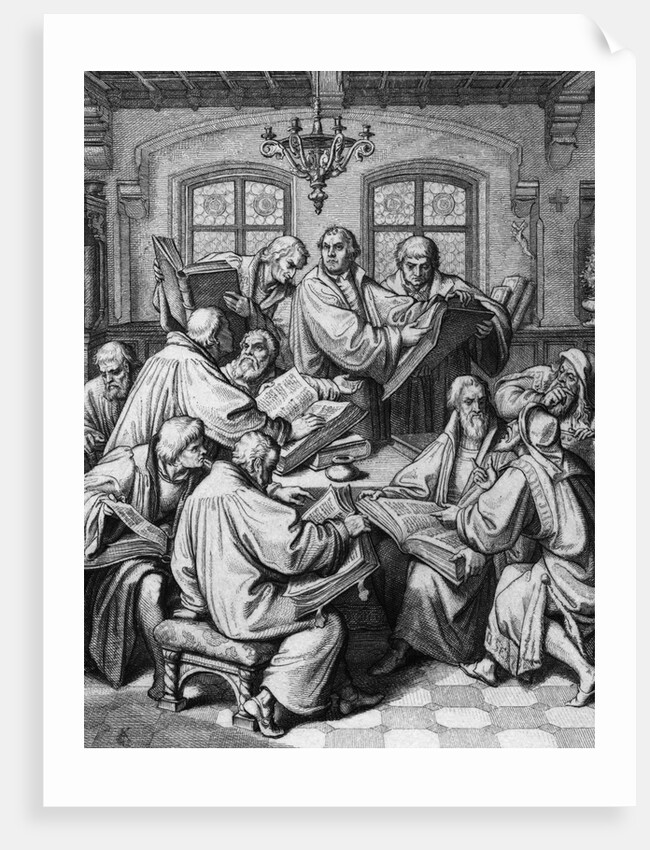 Martin Luther With Colleagues; Engraving by Anonymous