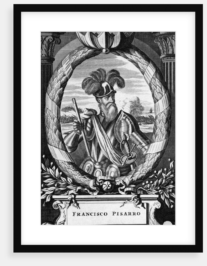 Engraved Portrait of Francisco Pizarro by Anonymous
