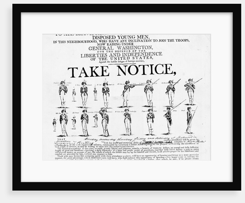 American Revolution Recruiting Poster by Anonymous