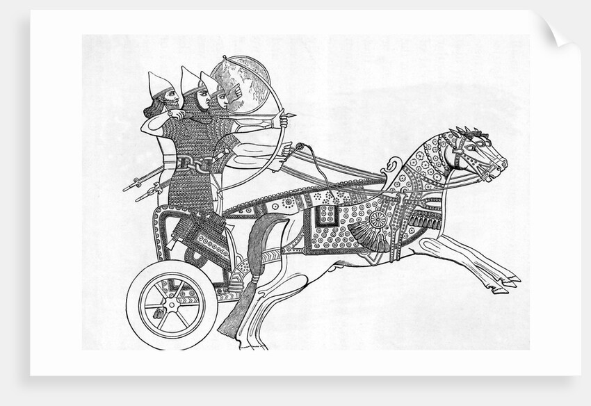 Assyrian Warriors In Chariot; Bow/Arrow by Anonymous