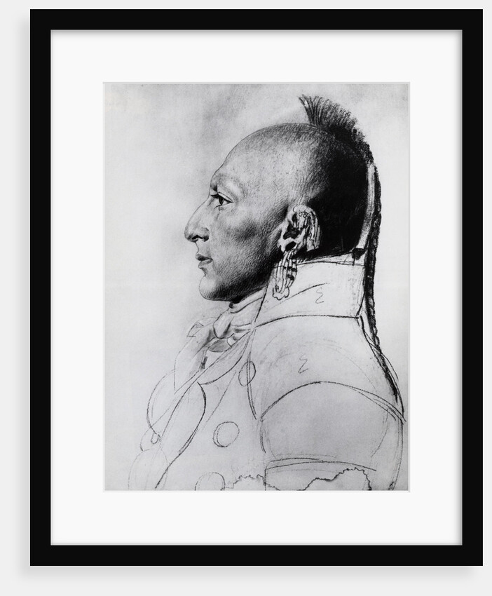 Profile Drawing Of Chief Of The Osages by Anonymous