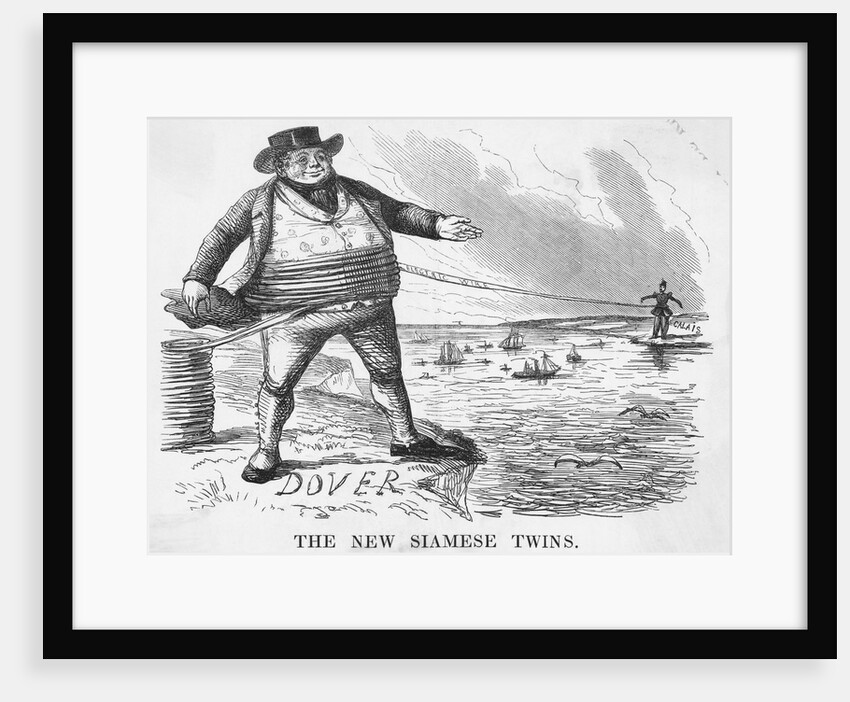 Cartoon Of Dover Calais Telegraph Line by Anonymous