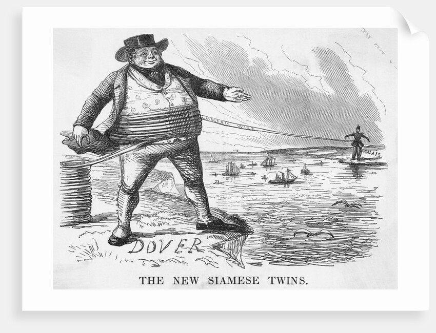 Cartoon Of Dover Calais Telegraph Line by Anonymous