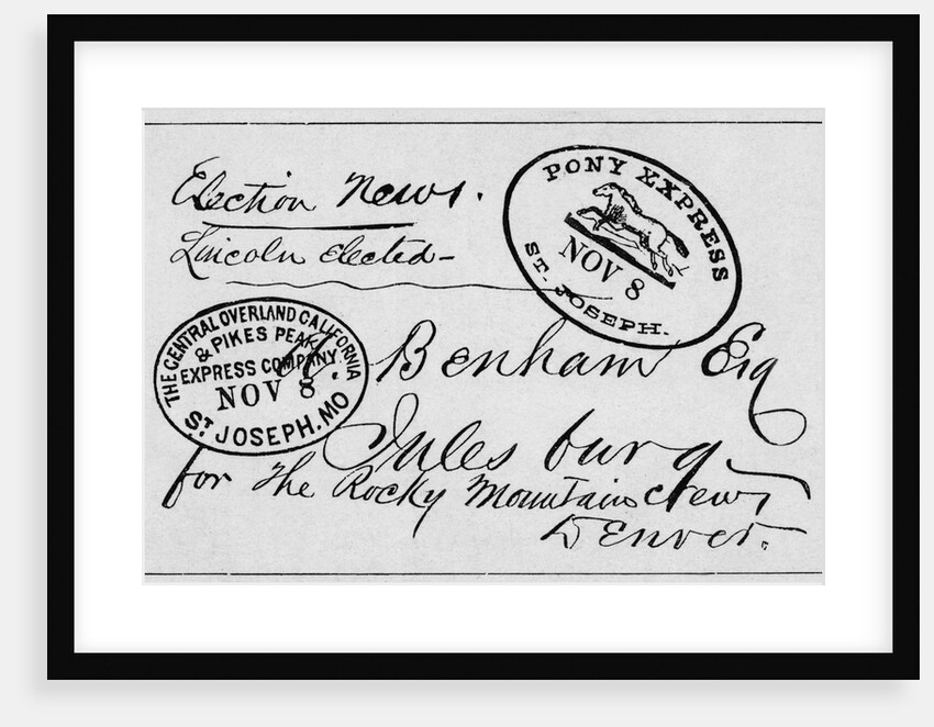 First Letter Carried by Pony Express by Anonymous