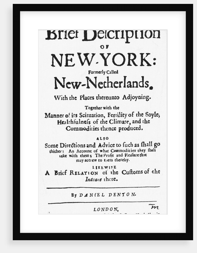 Title Page For Brief Description Of Ny by Anonymous