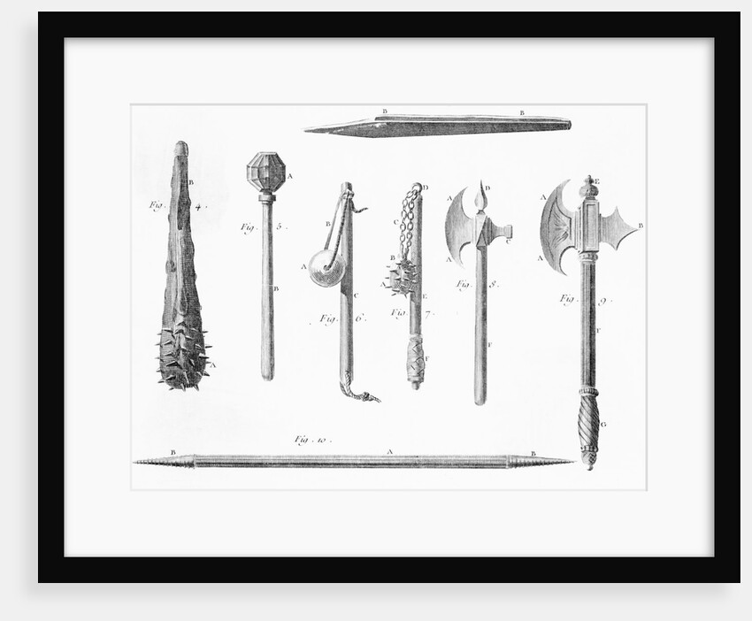Book Illustration of Medieval Weapons by Anonymous