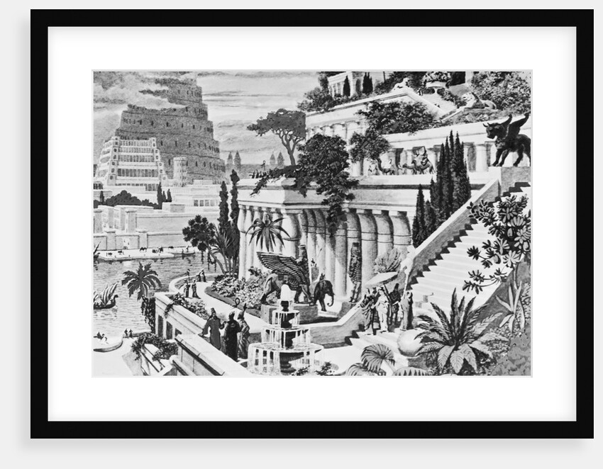 Illustration of the Hanging Gardens of Babylon by Anonymous