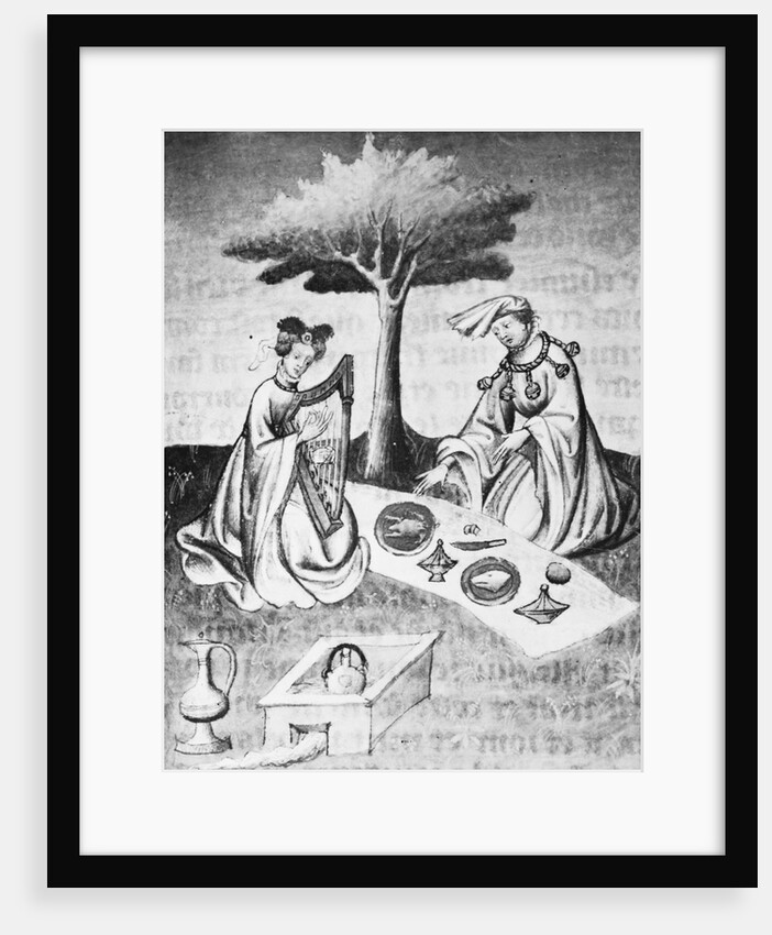 Isolde Plays The Harp To Entertain by Anonymous