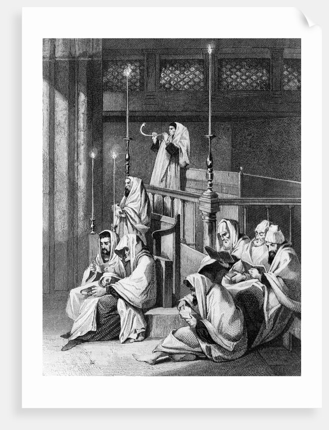 Man Blowing The Shofar On First Of Year by Anonymous