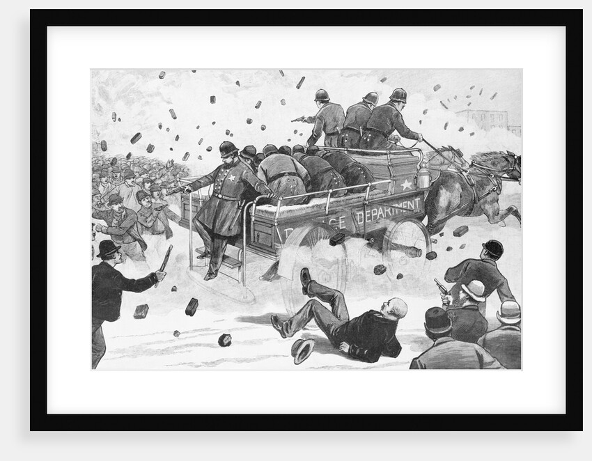 Engraving of the Haymarket Riot in Chicago by Anonymous