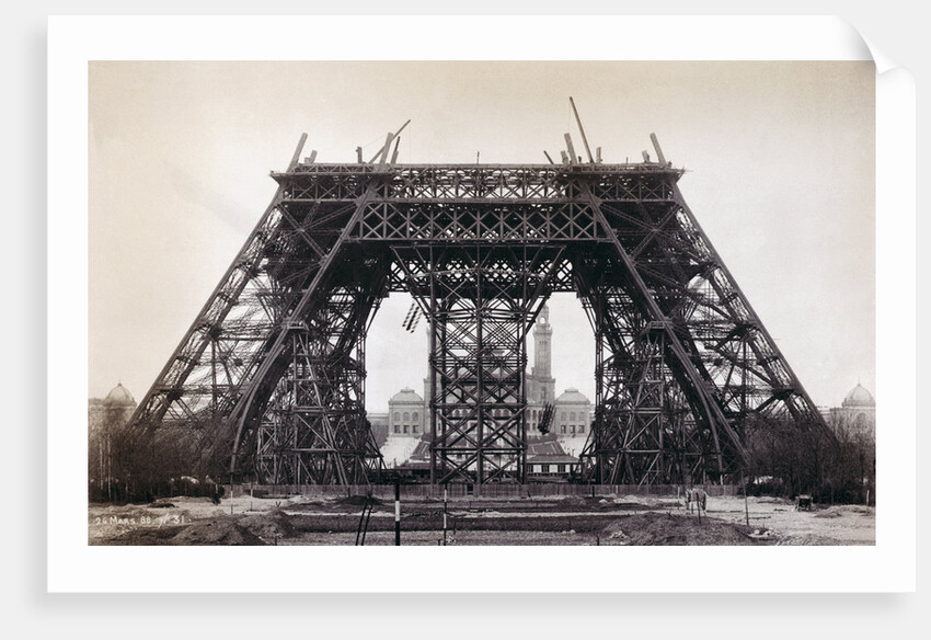 Eiffel Tower During Construction by Anonymous