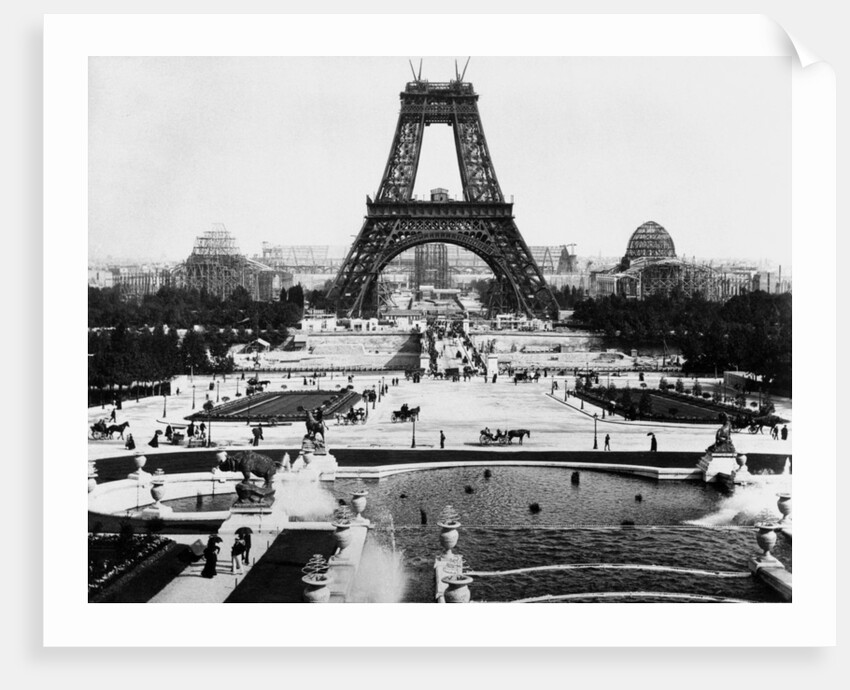 Eiffel Tower Being Constructed Halfway by Anonymous