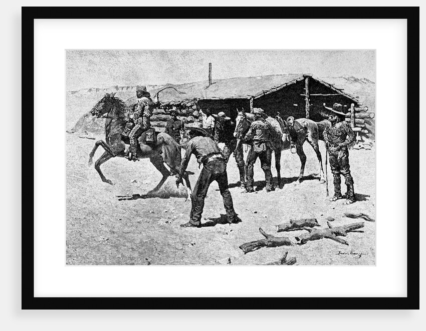 Changing Mounts At Pony Express Station by Frederick Remington