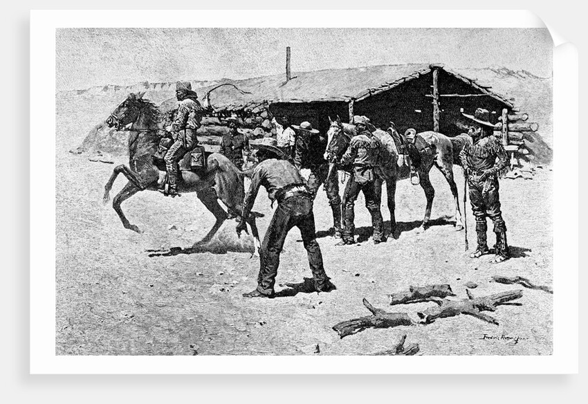 Changing Mounts At Pony Express Station by Frederick Remington