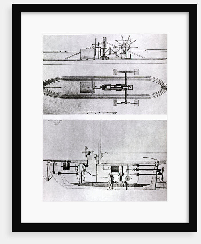 Steamboat and Submarine Plans by Robert Fulton