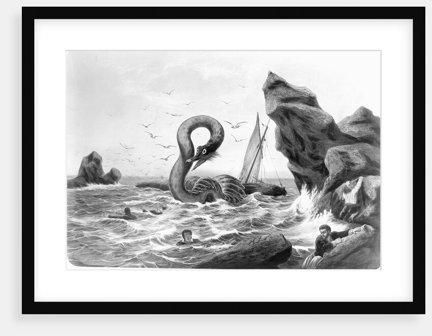 Sea Serpent Attacking Ship by Anonymous