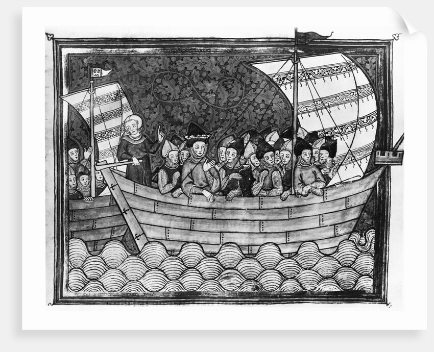 Ship Sailing With Knights, Cleric At Rud by Anonymous