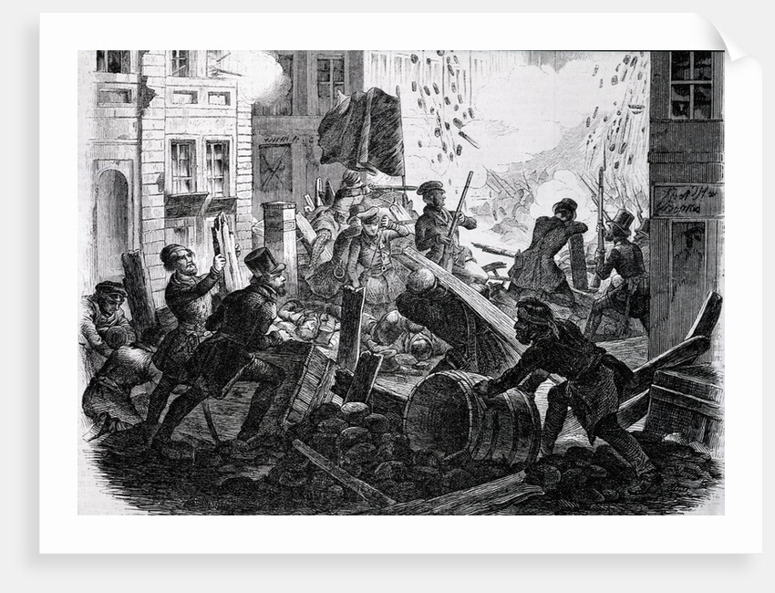 Engraving of the Revolution in Germany in 1848 by Anonymous