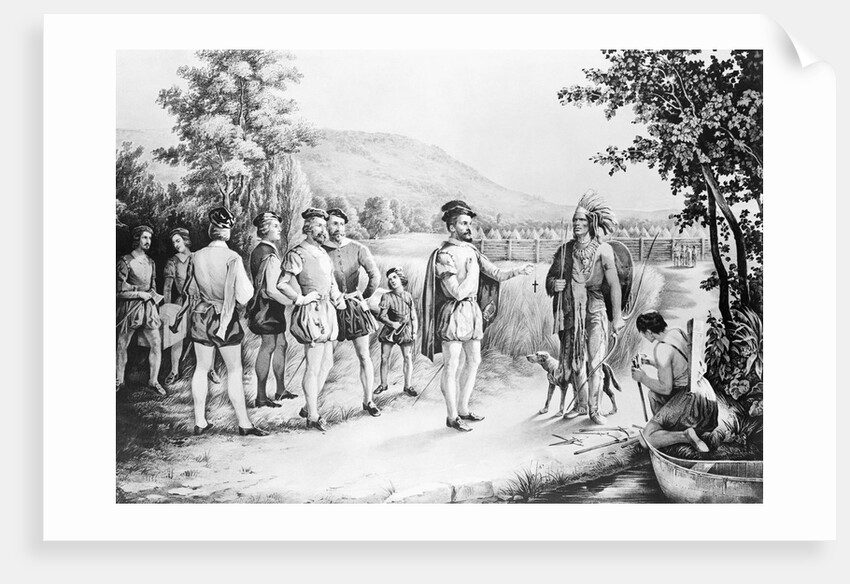 Jacques Cartier's First Meeting with Canadian Indians by Anonymous
