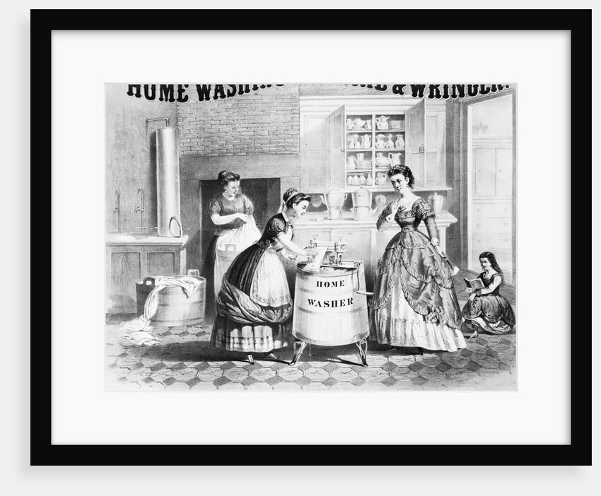 Woman Using Home Washing Machine by Anonymous