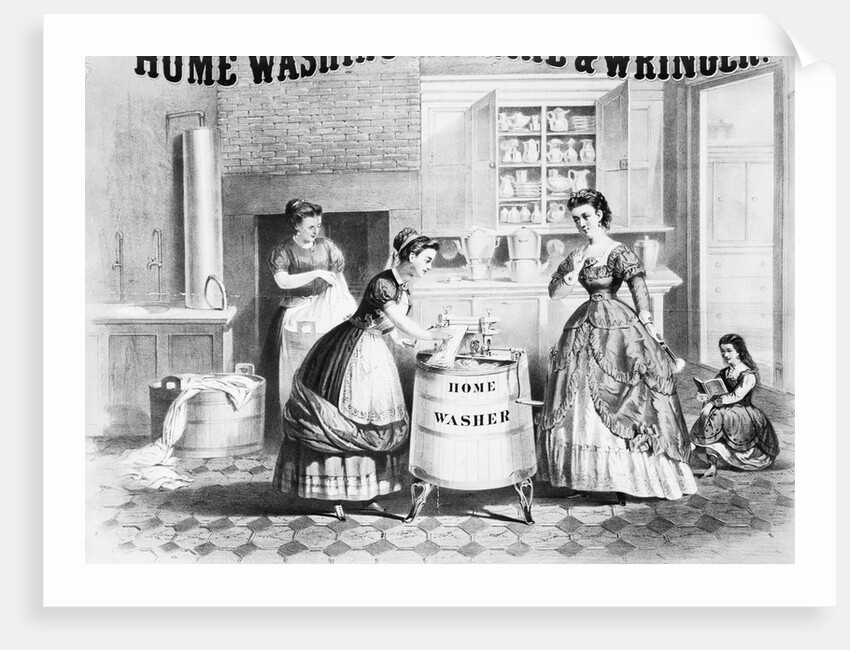 Woman Using Home Washing Machine by Anonymous