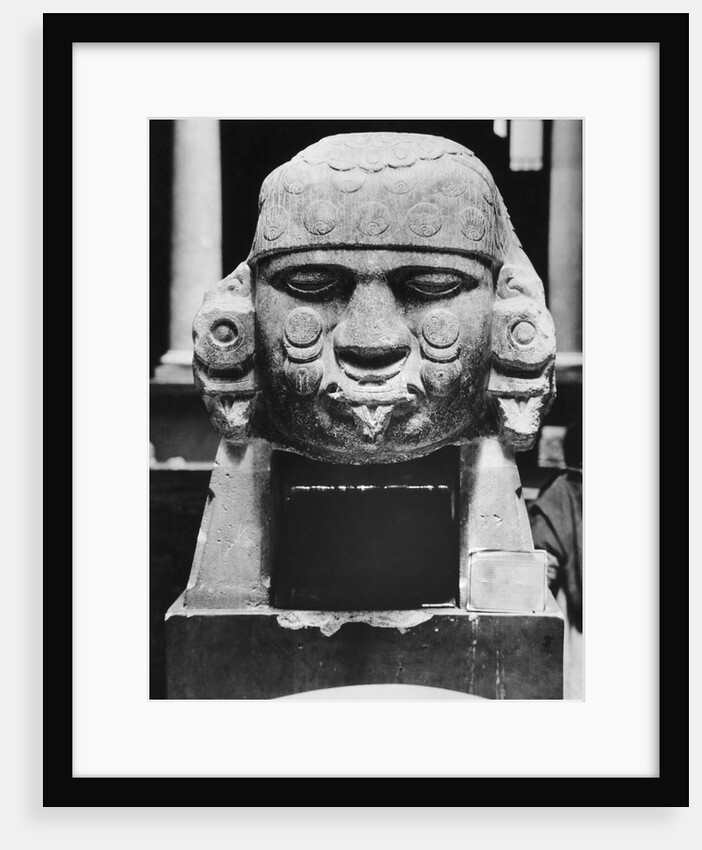 Ancient Aztec Stone Head by Anonymous