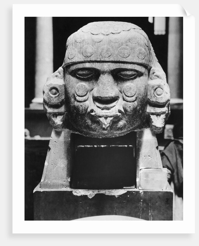 Ancient Aztec Stone Head by Anonymous