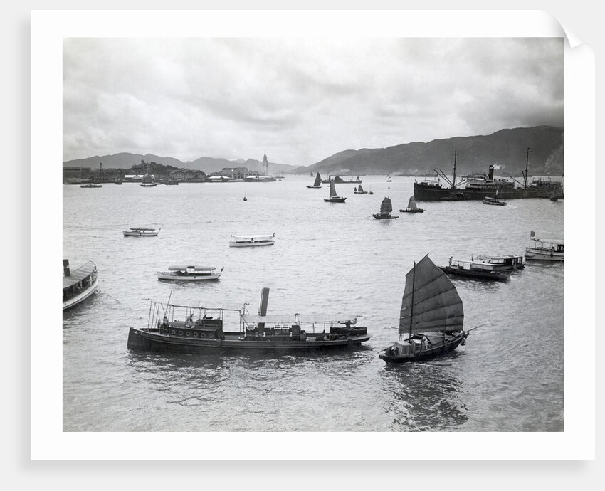 Boats In Hong Kong Harbor by Anonymous