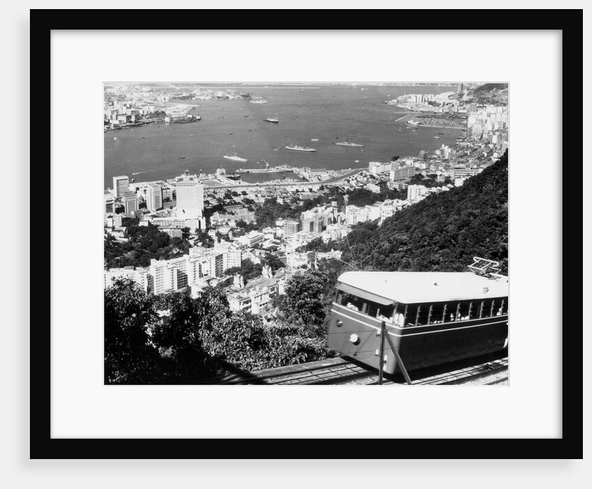 Peak Train With Hong Kong In Foreground by Anonymous