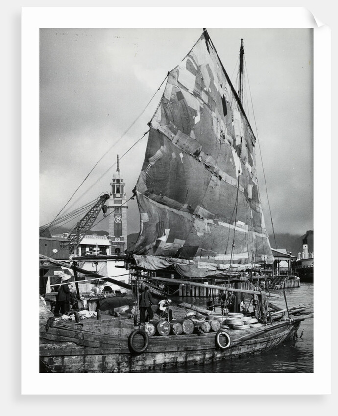 Chinese Junk At Pier by Anonymous