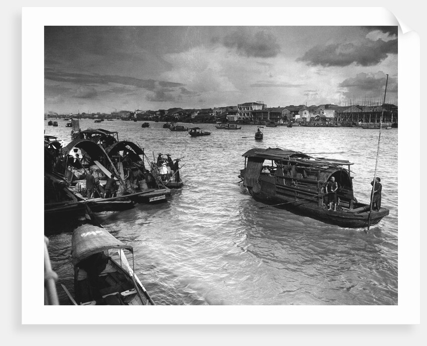 Scene On The Pearl River With Boats by Anonymous