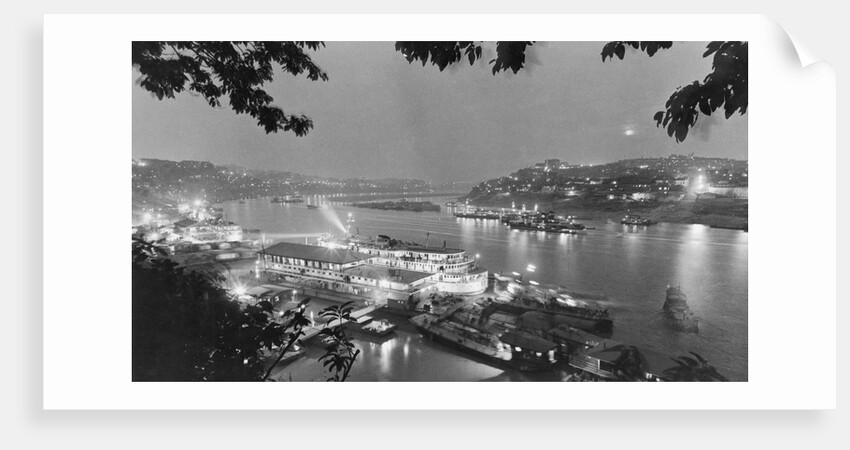 Aerial Night View Of Chungking Harbor by Anonymous