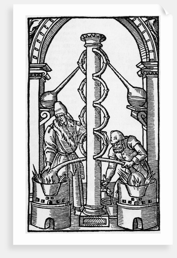 Illustration Of Alchemists At Work by Anonymous