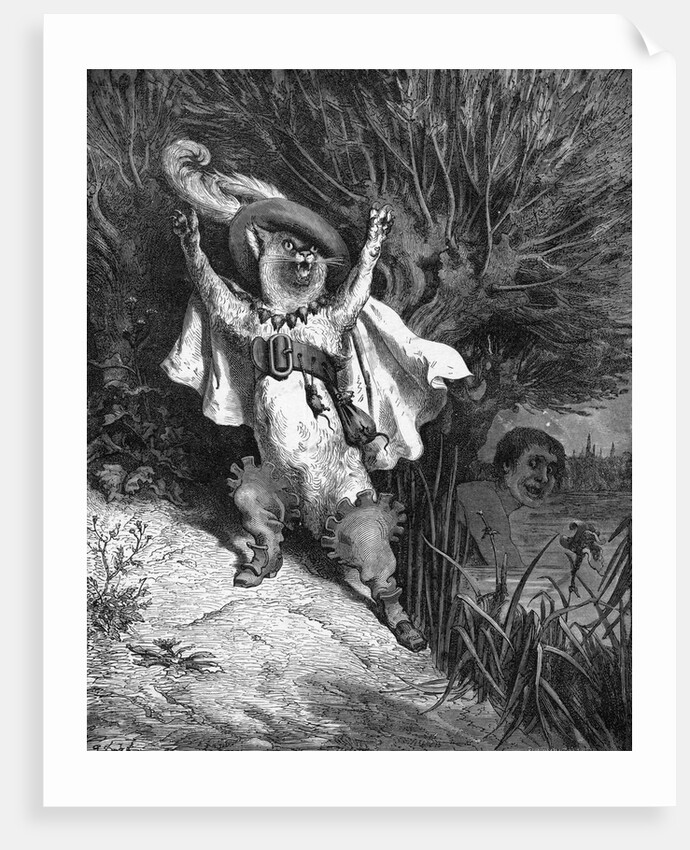 Help! The Marquis of Carabas is Drowning Engraving by Gustave Dore