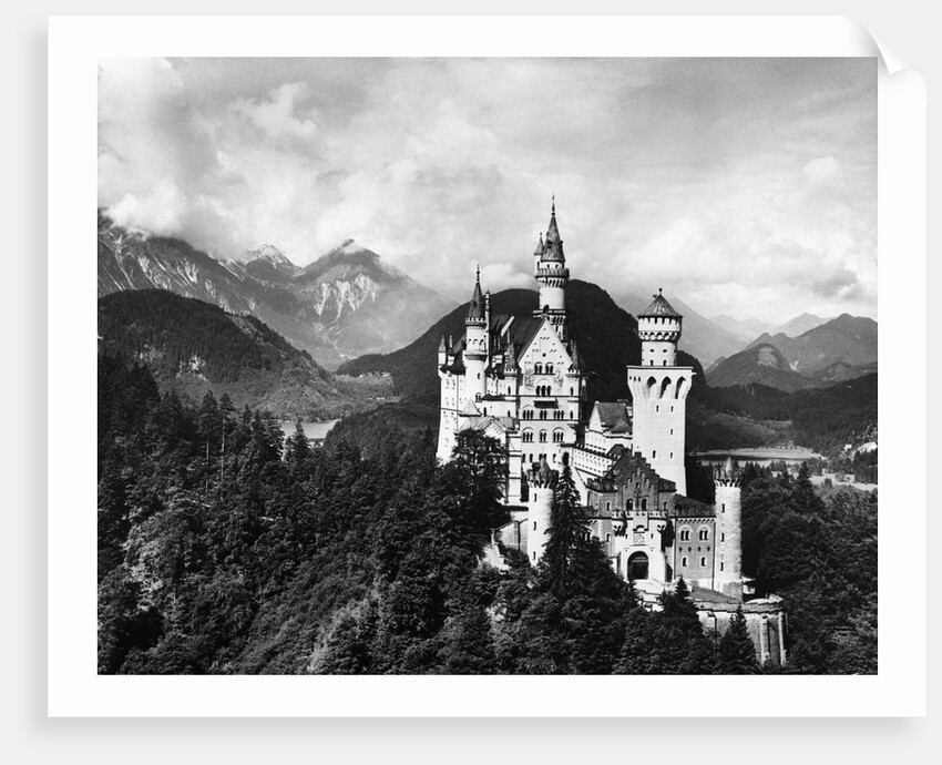 Aerial View Of Castle In Mountains by Anonymous