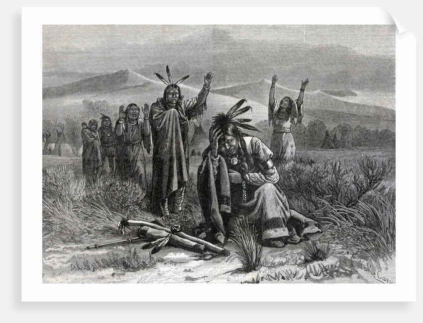 Indian Messenger W/News Of Defeat;Engrav by Anonymous