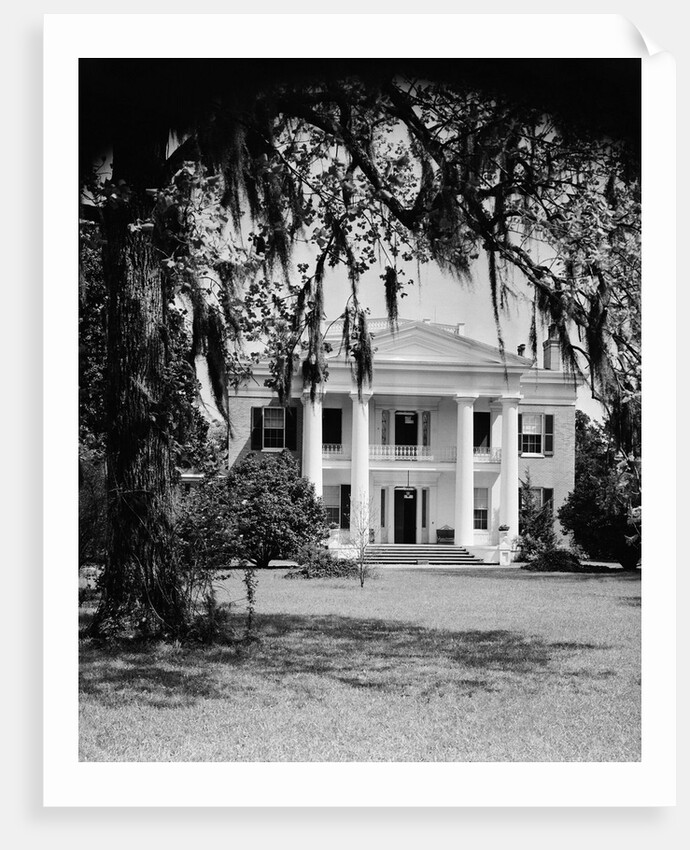 Front View Of An Antebellum Mansion by Anonymous