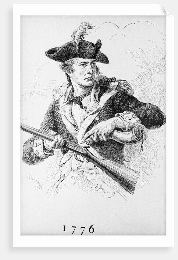 Soldier Of 1776 Filling Gun With Powder by Anonymous