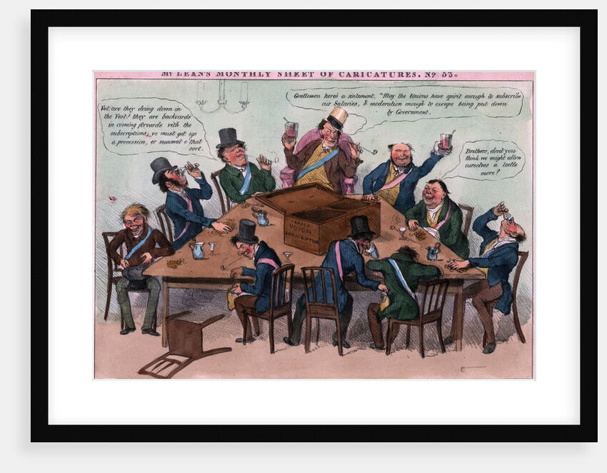Political Cartoon Of Trade Union Meeting by Anonymous