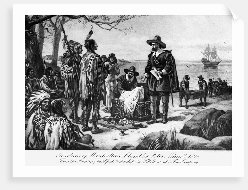Purchase of Manhattan Island by Pieter Minuit by Alfred Friedericks
