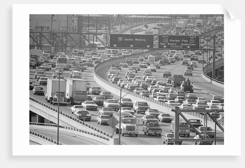 Traffic On A Busy La Freeway by Anonymous