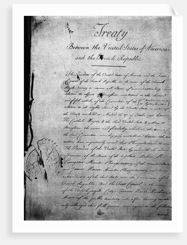 The Louisiana Purchase Treaty; Document by Anonymous