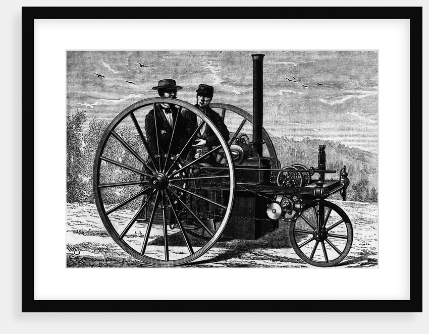 Engraving of a Steam Operated Automobile by Anonymous