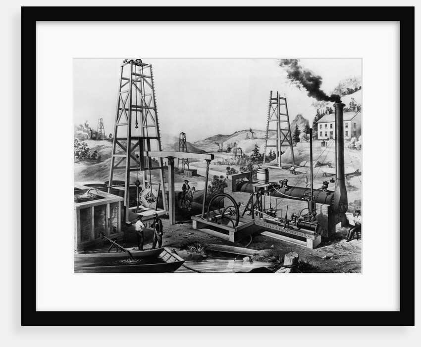 Oil Drilling Operation Illustration by Anonymous