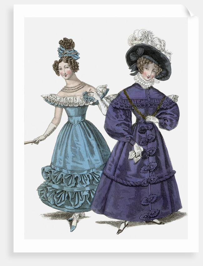 French Evening Costume & Walking Dress by Anonymous
