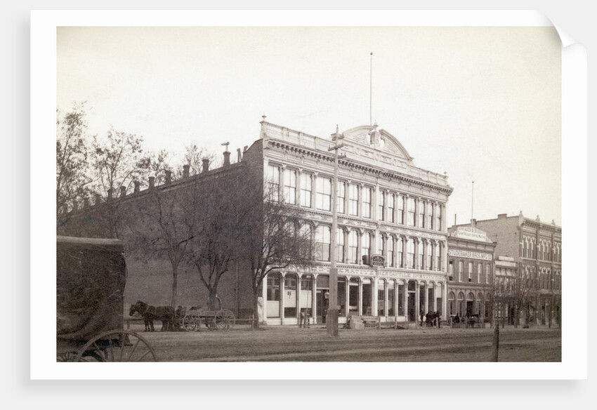 Mercantile Building;Street, Stagecoach by Anonymous