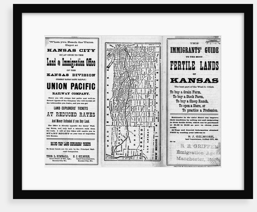 The Immigrants' Guide to The Most Fertile Lands of Kansas Pamphlet by Anonymous