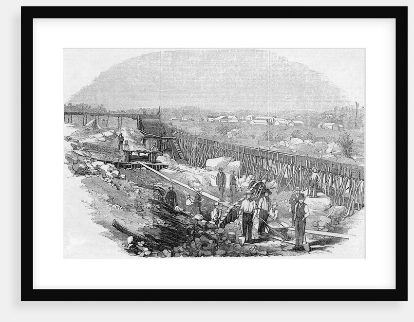 Men at Work Site with Shovels by Anonymous