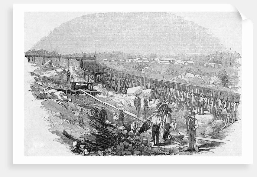 Men at Work Site with Shovels by Anonymous